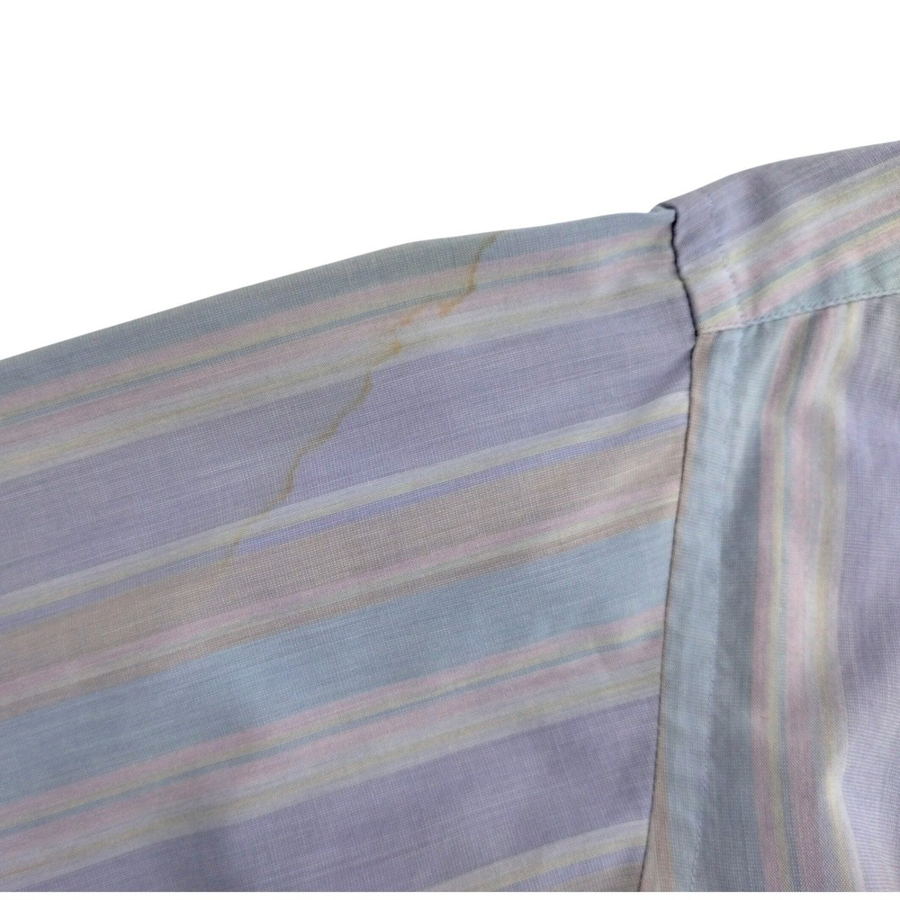 Vintage Christian‎ Dior Men's Striped Button Shirt Long Sleeve Pastel Size Large - Picture 9 of 12